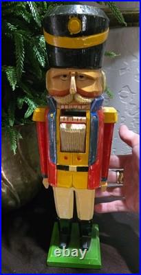 Rare Original Wooden German Nutcracker DDR Erzgebirge Hand Made Christmas Decor