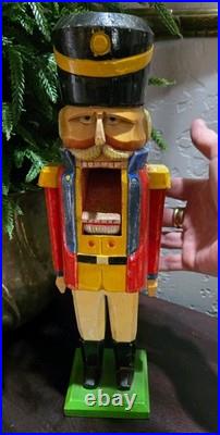 Rare Original Wooden German Nutcracker DDR Erzgebirge Hand Made Christmas Decor