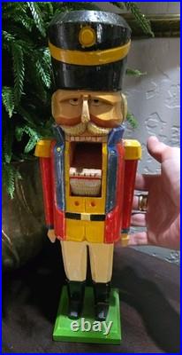 Rare Original Wooden German Nutcracker DDR Erzgebirge Hand Made Christmas Decor