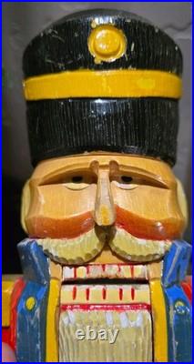 Rare Original Wooden German Nutcracker DDR Erzgebirge Hand Made Christmas Decor