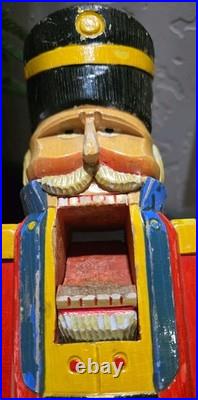 Rare Original Wooden German Nutcracker DDR Erzgebirge Hand Made Christmas Decor
