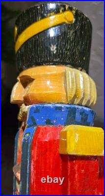 Rare Original Wooden German Nutcracker DDR Erzgebirge Hand Made Christmas Decor