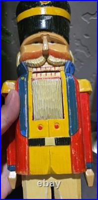 Rare Original Wooden German Nutcracker DDR Erzgebirge Hand Made Christmas Decor