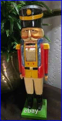 Rare Original Wooden German Nutcracker DDR Erzgebirge Hand Made Christmas Decor