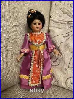 Rare Unusual Antique 8 Oriental Asian German Bisque Doll Cabinet Size