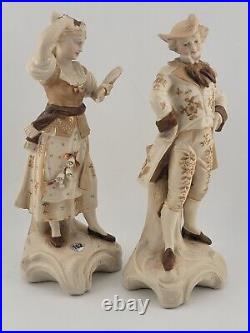 Rare Victorian Antique german porcelain pair Of 19th C Gentlemen And Lady Rare Victorian Antique german porcelain pair Of 19th C Gentlemen And Lady