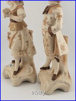Rare Victorian Antique german porcelain pair Of 19th C Gentlemen And Lady Rare Victorian Antique german porcelain pair Of 19th C Gentlemen And Lady
