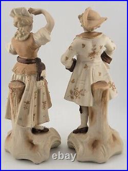 Rare Victorian Antique german porcelain pair Of 19th C Gentlemen And Lady Rare Victorian Antique german porcelain pair Of 19th C Gentlemen And Lady