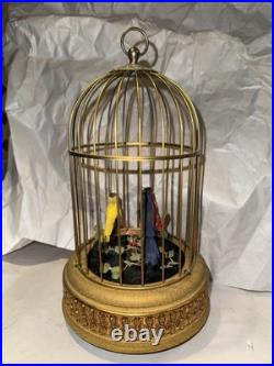 Rare Vintage/Antique German 3- Bird Cage Automaton Music Box Rare Vintage/Antique German 3- Bird Cage Automaton Music Box