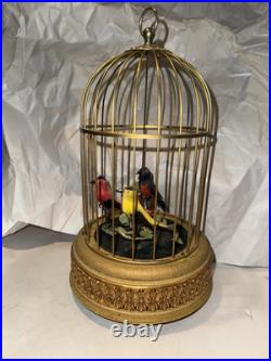 Rare Vintage/Antique German 3- Bird Cage Automaton Music Box Rare Vintage/Antique German 3- Bird Cage Automaton Music Box
