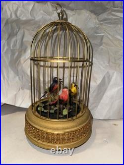Rare Vintage/Antique German 3- Bird Cage Automaton Music Box Rare Vintage/Antique German 3- Bird Cage Automaton Music Box