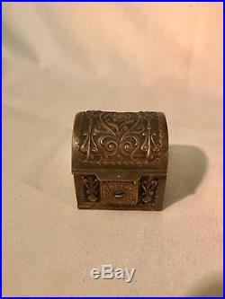 Rare Vintage Antique German Art Nouveau Gold Bronze Engagement/Wedding Ring Box