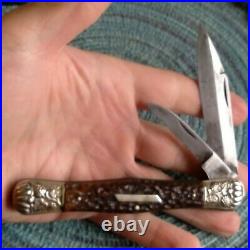 Rare Vintage Antique German Bone Stag Locking Folding Dirk Jack Pocket Knife