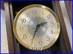 Rare Vintage Antique German Hanging Wall Clock Wood Victorian 59S6 Rare Vintage Antique German Hanging Wall Clock Wood Victorian 59S6