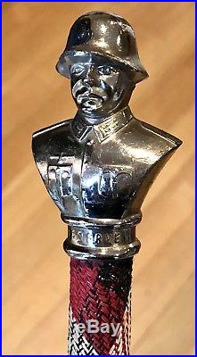 Rare Vintage Antique German Imperial Soldier Head Walking Stick Cane Swagger Old
