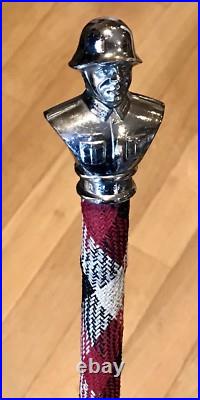 Rare Vintage Antique German Imperial Soldier Head Walking Stick Cane Swagger Old Rare Vintage Antique German Imperial Soldier Head Walking Stick Cane Swagger Old