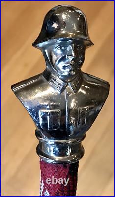 Rare Vintage Antique German Imperial Soldier Head Walking Stick Cane Swagger Old Rare Vintage Antique German Imperial Soldier Head Walking Stick Cane Swagger Old