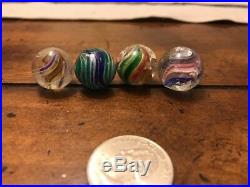 Rare Vintage Antique Lot Of 12 German Swirl Marbles Rough Condition