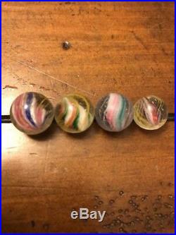 Rare Vintage Antique Lot Of 12 German Swirl Marbles Rough Condition