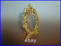 Rare Vintage German Made Ormolu Ornate Gold Gilt Solid Metal Picture Frame 5.5oz