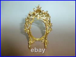Rare Vintage German Made Ormolu Ornate Gold Gilt Solid Metal Picture Frame 5.5oz