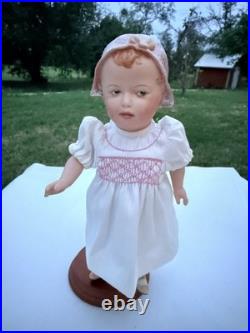 Reproduction Mold Antique 8German Heubach With Pink Hat Stamped At Back
