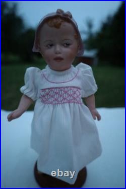 Reproduction Mold Antique 8German Heubach With Pink Hat Stamped At Back