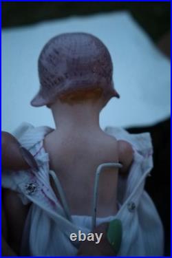 Reproduction Mold Antique 8German Heubach With Pink Hat Stamped At Back