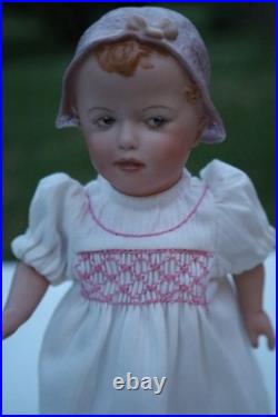 Reproduction Mold Antique 8German Heubach With Pink Hat Stamped At Back