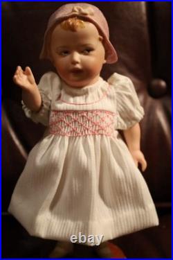 Reproduction Mold Antique 8German Heubach With Pink Hat Stamped At Back