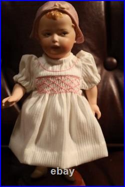 Reproduction Mold Antique 8German Heubach With Pink Hat Stamped At Back