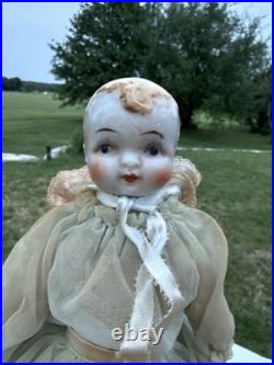 Reproduction Mold Antique 8German Heubach With Pink Hat Stamped At Back