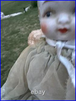 Reproduction Mold Antique 8German Heubach With Pink Hat Stamped At Back