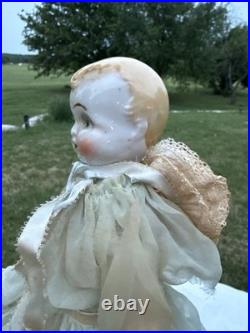 Reproduction Mold Antique 8German Heubach With Pink Hat Stamped At Back