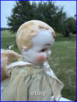 Reproduction Mold Antique 8German Heubach With Pink Hat Stamped At Back