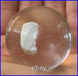 SCARCE BIG Vintage Antique Handmade German Sulphide Marble LAYING DOG 1.73