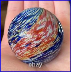 STUNNING Antique Vintage German Onionskin Marble Big withSweet Colors 1.93