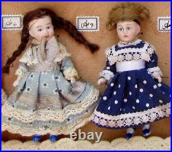 Salesman's Sample Box 10 Antique German Bisque head Dolls