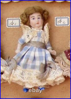 Salesman's Sample Box 10 Antique German Bisque head Dolls
