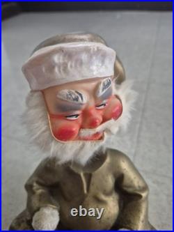 Santa Claus Candy Container German Bobble Head Creepy Rare Vintage Antique