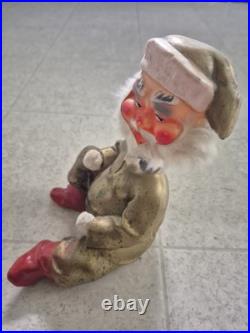 Santa Claus Candy Container German Bobble Head Creepy Rare Vintage Antique