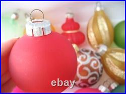 Set 24 BALL BELL Vintage German GDR XMAS Antique Decor CHRISTMAS Glass Ornament