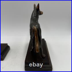 Set 2 Vintage Antique Bronze German Shepherd Guard Dog Statue Sculpture Bookends Set 2 Vintage Antique Bronze German Shepherd Guard Dog Statue Sculpture Bookends