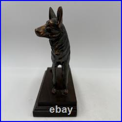 Set 2 Vintage Antique Bronze German Shepherd Guard Dog Statue Sculpture Bookends Set 2 Vintage Antique Bronze German Shepherd Guard Dog Statue Sculpture Bookends