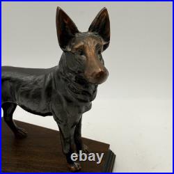 Set 2 Vintage Antique Bronze German Shepherd Guard Dog Statue Sculpture Bookends Set 2 Vintage Antique Bronze German Shepherd Guard Dog Statue Sculpture Bookends