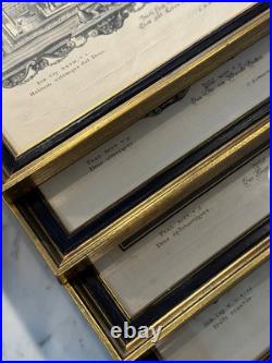 Set of Four Antique German Anatomical Copper Engraving Plate Prints Framed