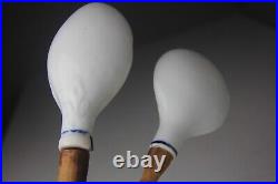 Set of Six Antique German Blue and White Porcelain Kitchen Utensils