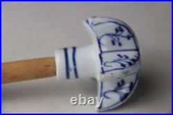 Set of Six Antique German Blue and White Porcelain Kitchen Utensils