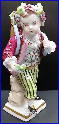 Sitzendorf Porcelain Figurine Boy Harvesting Grapes German Vintage Antique Rare Sitzendorf Porcelain Figurine Boy Harvesting Grapes German Vintage Antique Rare