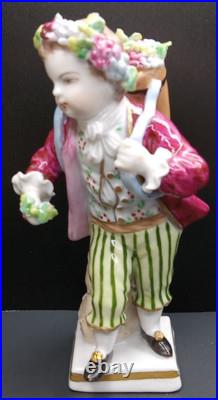 Sitzendorf Porcelain Figurine Boy Harvesting Grapes German Vintage Antique Rare Sitzendorf Porcelain Figurine Boy Harvesting Grapes German Vintage Antique Rare